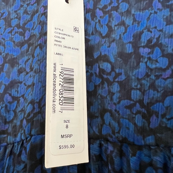 NWT Alice + Olivia lace midi dress pleated & asymmetrical size 8 - Picture 7 of 11